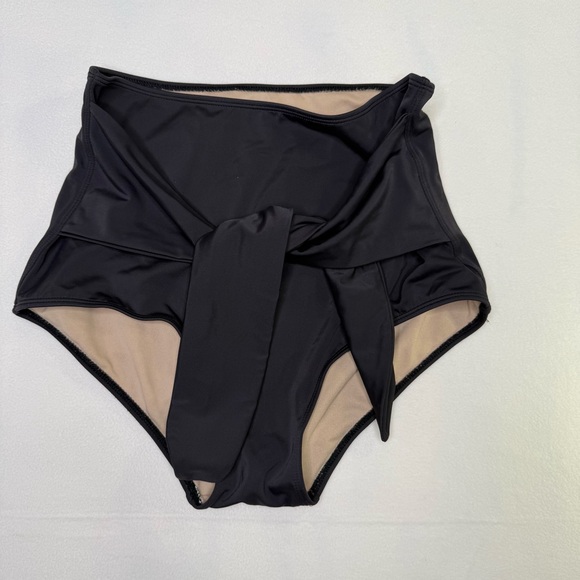 Kortni Jeane Other - Kortni Jeane High-Waisted Black Tie-Up Front Swimsuit Bottoms Size Medium